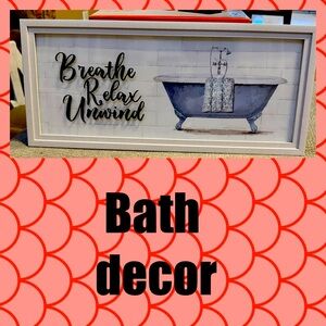 White wood framed wall decor